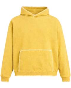 Sudadera con Capucha Amarilla Extra Grande para Hombre, con Bolsillo Canguro, Estilo Urbano, Gruesa, Informal, para Invierno, Fabricante OEM - Product Image 1