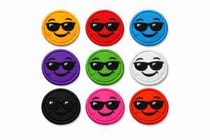 Lote de 100 parches bordados de cara sonriente con ceja elevada, 10 colores, termoadhesivos o para coser, para prendas y accesorios - Product Image 3