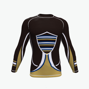 Rashguard anti-UV respirant personnalisé, fabrication directe avec impression de logo par transfert thermique, coupe compressive pour l'entraînement MMA - Product Image 1