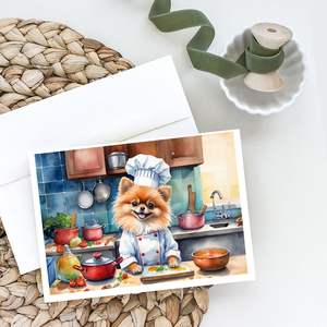 Pomeranian le chef capricieux A7 cartes de voeux paquet de 8 cartes vierges avec enveloppes taille 5x7 - Product Image 2