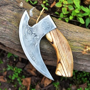 Hand Forged Tomahawk Axe with Forged Steel Blade and Wooden Handle for Outdoor Camping and Survival Use-900g - Product Image 3