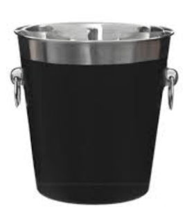 Nuevo Enfriador de Vino Moderno Personalizable en Plata y Negro, de Acero Inoxidable con Recubrimiento en Polvo, Decoración para Bar, Cubitera para Servir sobre la Barra - Product Image 1