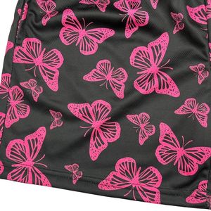 Summer Custom Logo Design Butterfly Sublimation Printing 100% Cotton <b>Mid</b> Waist Quick Dry Breathable Knee Gym Double <b>Layer</b> Shorts - Product Image 4