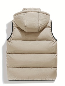 Custom ODM <b>Men</b> Sleeveless Hooded Puffer Jacket Honeycomb <b>Thermal</b> Lining <b>Vest</b> - Product Image 2