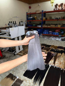 Precio al por mayor, cabello humano virgen vietnamita crudo recto de hueso de Color gris, paquetes de cabello humano sin procesar, trama Genius con cierre de encaje - Product Image 3