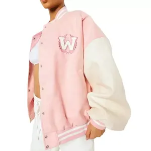 Chaqueta Deportiva Transpirable para Mujer, Chaqueta Varsity con Logotipo Personalizado Bordado, Ropa Casual Larga, Venta al Por Mayor OEM, Estilo Vintage de Invierno de Alta Calidad - Product Image 3