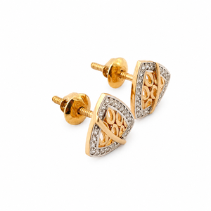 18K Rose Gold Triangle Diamond Cut <b>Stud</b> <b>Earrings</b> for Women High Polish Party Wedding Daily Wear <b>Fine</b> Jewelry Gift Design - Product Image 4