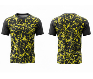 Custom Men's Knitted Sporty Breathable Polyester <b>T</b>-<b>Shirt</b> with Pattern Casual Gym Bulk Wholesale Training Top Training <b>T</b> <b>Shirts</b> - Product Image 1