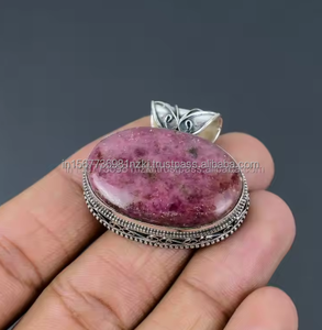 Vente chaude Rhodonite Designer Pendentif Collier 925 Pendentif En Argent Sterling pour Femmes Gemstone Demoiselle D'honneur Pendentif Collier Cadeau - Product Image 4