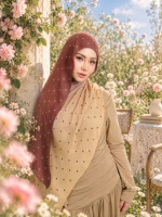 Écharpe personnalisée à pois, dégradé ombré, en modal imprimé, hijab doux, respirant, léger, écharpe musulmane avec logo personnalisé