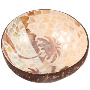Juegos de regalo modernos para cenas y eventos tropicales, cuenco de coco lacado con acabado blanco brillante, Concha real para bodas - Product Image 2