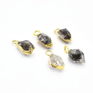 Pendentif en quartz diamant Herkimer naturel, plaqué or, collier en pierre brute, bijoux pour femmes - Product Image 6