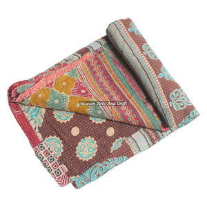 Indian Quilted Vintage Decor Handmade Old Bengali Kantha <b>Quilt</b> Gudri Reversible Throw Rally Bedspread Bedding <b>Quilts</b> Blanket - Product Image 5