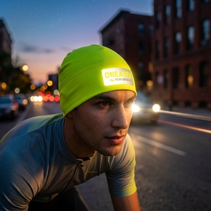 Gorro de Punto Amarillo Neón para Hombre, Gorro de Invierno con Puño, Unisex, Estilo Urbano, Gorro con Diseño de Calavera, Logotipo Personalizado, Accesorio de Moda al por Mayor - Product Image 4