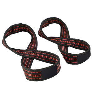 Correas de neopreno suaves personalizadas de último diseño para levantamiento de pesas en forma de ocho para entrenamiento en el gimnasio, correas de entrenamiento con logotipo personalizado OEM. - Product Image 3
