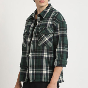 Camisas de Franela de Algodón Grueso para Hombre, Diseño a Cuadros con Cuello Alto y Botones, Talla 6XL, Unidad Individual, Personalizables con Logotipo - Product Image 2