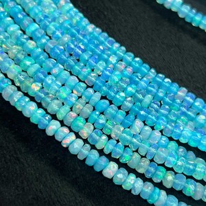 Natural Premium Quality Blue Paraiba <b>Opal</b> Beads Gemstone 3-5 mm Flashy Facted Round CMA Certified <b>Necklace</b> From Rajasthan - Product Image 3