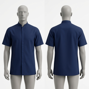 Uniforme de spa de qualité supérieure en polycoton 220 GSM, vert, col mandarin, tunique, broderie de logo personnalisée - Product Image 3