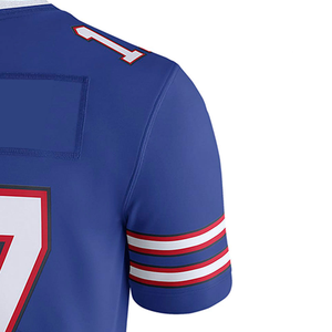 Jersey de Fútbol Americano de la Mejor Calidad para Hombre, Talla Grande, Color Azul Sólido, Anti-UV, Secado Rápido, Totalmente Personalizado - Product Image 4