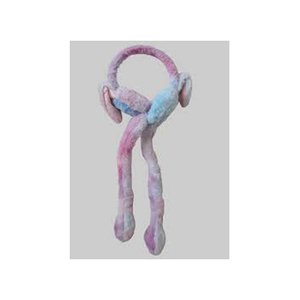 Fluffy <b>Tie</b> Dye Ear Muffs With Long Scarf In Pink Purple And <b>Teal</b> - Product Image 3
