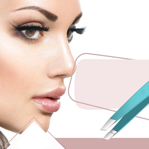 Pince à épiler pour sourcils OEM ODM en gros, couleur personnalisée, pointe inclinée, pince à épiler pour le modelage des sourcils, pince à épiler pour sourcils et lèvres de 4 pouces - Product Image 2