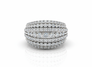Anillo de Diamantes Redondos para Mujer, Diamantes Naturales y Cultivados en Laboratorio - Product Image 1