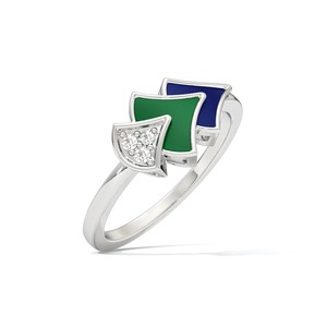 Anillo de Diamantes Naturales Inspirado en el Pavo Real en Plata de Ley 925 |   Joyería Fina Minimalista para el Día a Día para Mujer - Product Image 2
