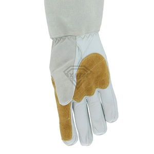 Custom Beekeeping <b>Gloves</b> Premium Goatskin Leather Cotton Canvas <b>Long</b> Cuff Protective Bee Keeper Safety Work <b>Gloves</b> - Product Image 3