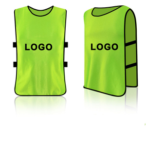 Gilet de sport vert personnalisé unisexe adulte respirant 100 % polyester avec logo imprimé par transfert thermique sur le devant sans manches col ras du cou - Product Image 1
