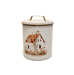 Contenedor de Alimentos Metálico con Diseño Retro de Pollo, Forma Cilíndrica, Tapa Hermética, para Uso en la Cocina - Product Image 6