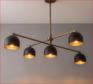 Unique Luxury Modern Black & Brass 5-Light Sputnik Chandelier swing lighting fixture for home decor - Product Image 3