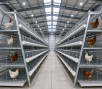 Cage à poules pondeuses commerciale en forme d'escalier, 4 niveaux, pour l'élevage de volailles destinée au marché africain