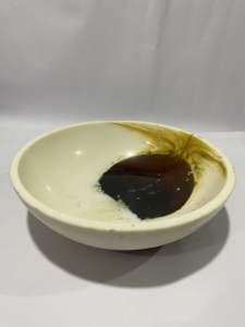 Handmade Kitchen <b>Tabletop</b> Resin Salad Fruit Mixing Bowls Home Decor Round Flower Design Resin Bowl BY handforge global impex HGI - Product Image 1