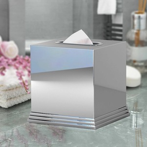 Caja de pañuelos metálica moderna, diseño cuadrado independiente, ideal para el hogar, la oficina, el baño, encimera y como soporte decorativo. - Product Image 6