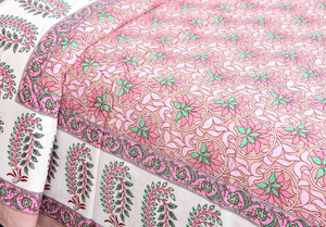 Drap plat en coton pur Jaipur, durable, respirant, lavable, imprimé, 200TC, toutes saisons, écologique, doux pour la peau, taille complète - Product Image 4