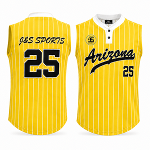 Camisetas de Béisbol y Sóftbol Sublimadas Personalizadas 2026, 100% Poliéster, Transpirables, de Secado Rápido, Tallas Grandes, Sin Mangas, con 2 Botones, para Equipo - Product Image 6