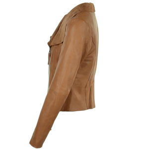Blouson en cuir véritable pour homme, coupe ajustée, style motard avec fermeture éclair, en promotion 2026 - Product Image 3