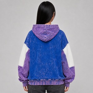 Sweats à capuche oversize délavés à l'acide pour femmes, avec couleurs personnalisées et logo frontal, respirants et écologiques pour l'hiver, en molleton 100 % coton - Product Image 5