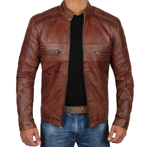 High Quality Somine Industries <b>Men</b> Regular Fit Vintage <b>Leather</b> Canvas Stand <b>Bomber</b> Jacket Eco-Friendly Waterproof Winter 300g - Product Image 2