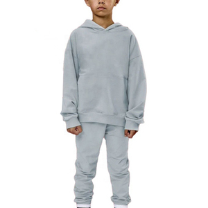 Conjunto Deportivo para Niños, Sudadera con Capucha Gris, Pantalones Deportivos Holgados de Algodón, Dos Piezas, Ropa Casual de Otoño para Niños Unisex 2027 - Product Image 4