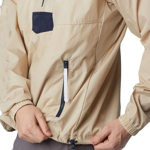 Veste coupe-vent légère vintage imperméable à fermeture éclair, col mandarin uni, service OEM, veste unisexe pour homme - Product Image 4