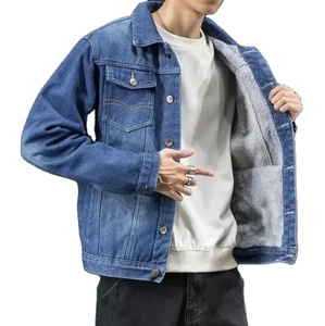 Winter New Denim Jacket Men's Trendy Jacket Casual Cotton Jacket Versatile Plush and Thick Denim <b>Top</b> - Product Image 1