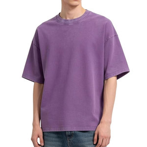 T-shirt à manches courtes pour hommes, personnalisé avec logo, effet délavé, séchage rapide et respirant, prix de gros - Product Image 2