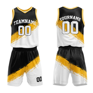 Conjunto de Uniforme de Baloncesto Sublimado Personalizado con Estampado de Leopardo, Unisex, Transpirable, de Poliéster, con Pantalones Cortos, Nombre del Equipo 00, Cuello en V - Product Image 1