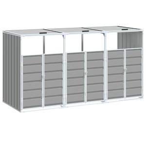 Almacenamiento de contenedores con ruedas de acero gris para contenedores triples Cobertizos y almacenamiento de 85 "x 31,9" x 45,3" - Product Image 2