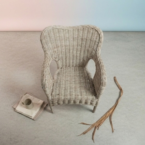 Ergonomic High-<b>Back</b> <b>Support</b> Coastal Antique Design Dining <b>Chair</b> Microfiber Upholstery Durable 100% Natural Rattan Dining - Product Image 5