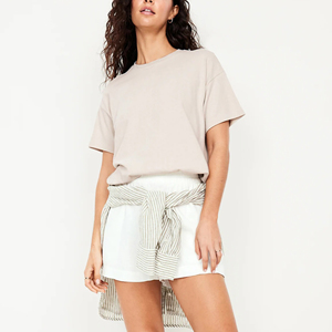 Customized 100% Cotton Women's Short <b>Set</b> Custom Screen Printed Logo Oversized Drop Shoulder Comfortable 2 tone ladies <b>set</b> - Product Image 6