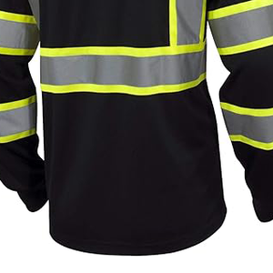 Chaleco de Seguridad Reflectante Negro Personalizado al por Mayor 2026, ANSI Clase 1, Impermeable, de Tela de Poliéster y Seda, de Alta Visibilidad, Manga Larga, para Invierno - Product Image 2