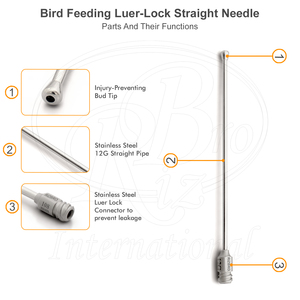 Tubo de alimentación para aves de acero inoxidable con punta de aguja recta y bloqueo de señuelo, 4.7mm 12G x 108mm - Product Image 4