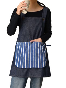 Blue Denim Canvas Bartender Apron Unisex Detachable Towel <b>Secure</b> Pockets Made 100% Minimalist Style Quick-Adjust Waist Strap - Product Image 2